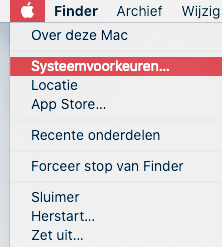 Instructie open macOS systeemvoorkeuren